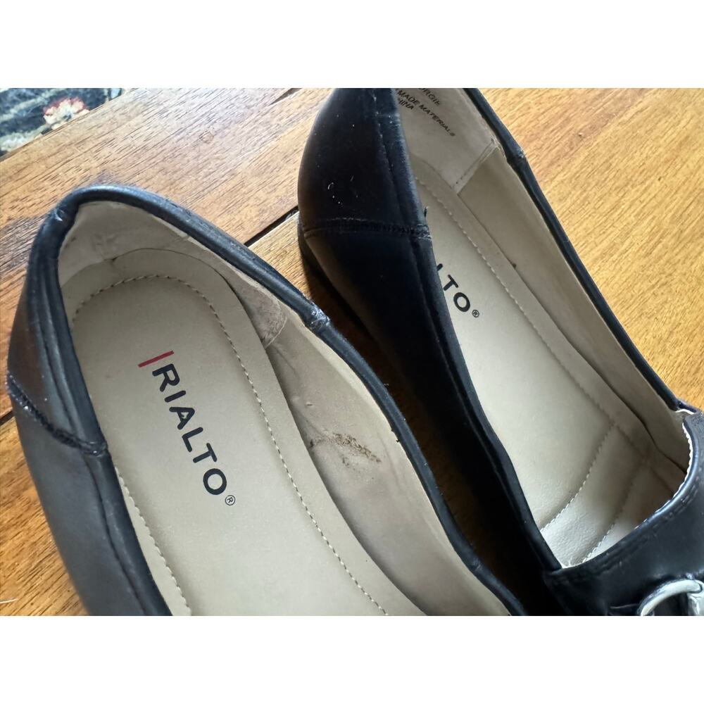 Rialto Black Loafers Womens 8.5M Horsebit Flats Classic Comfort Shoes - Picture 7 of 10